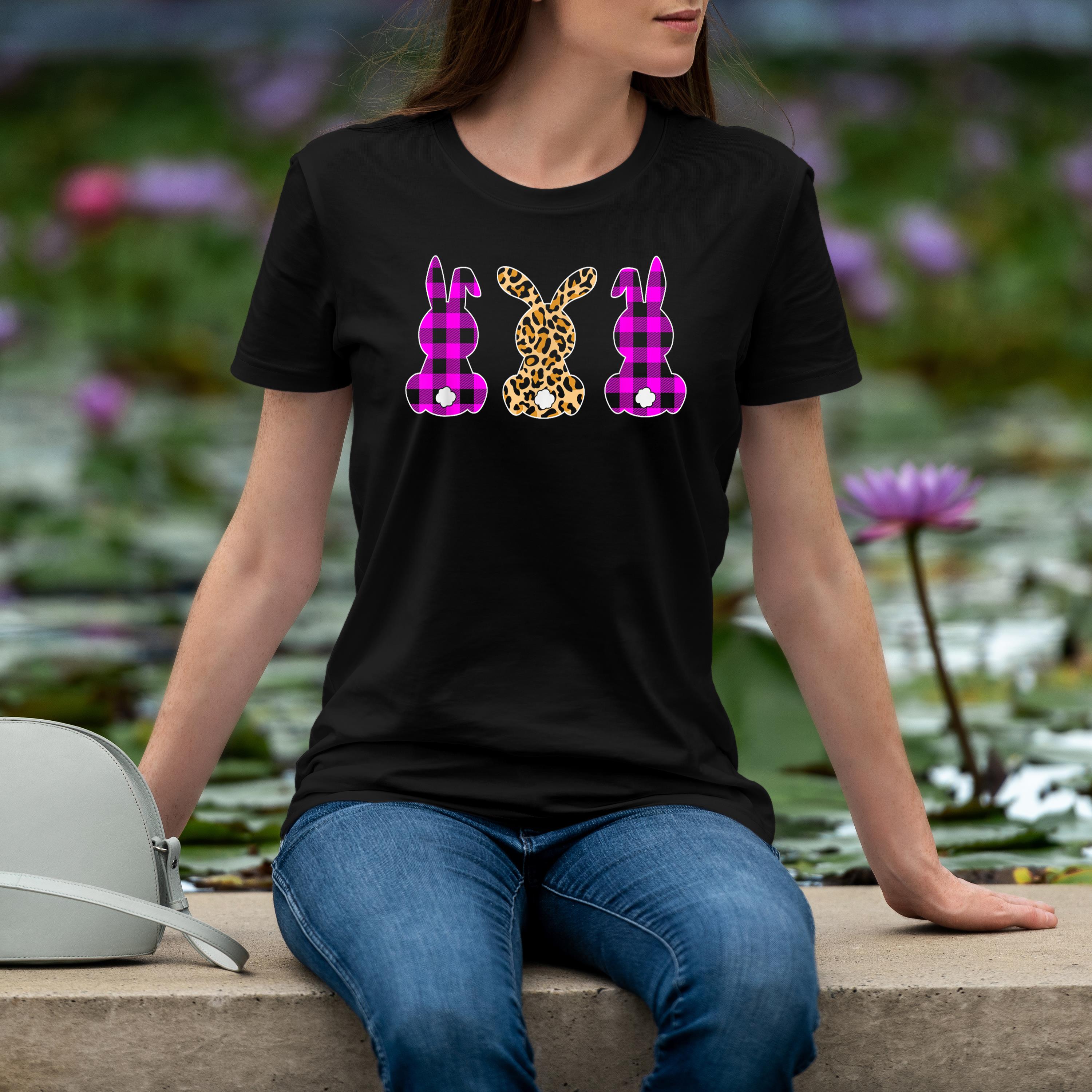 Easter Bunny Trio Shirt Rabbit Leopard Matching Cute Shirt 